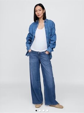 GAP Maternity True Waistband Full Panel UltraSoft Baggy Jeans
